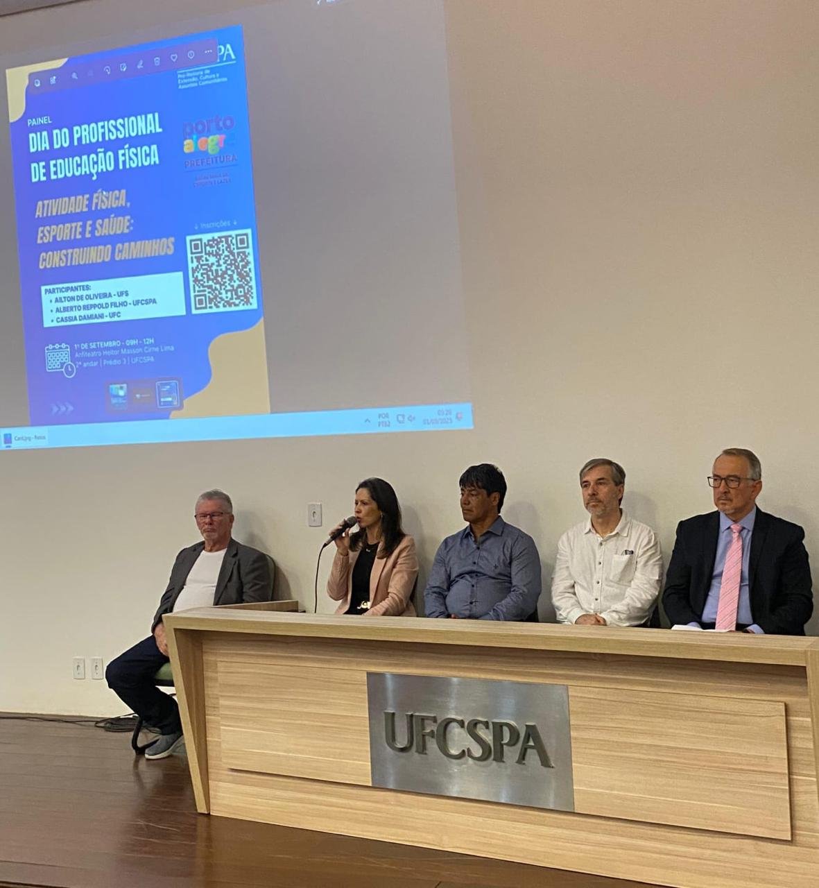 Participantes do painel pelo Dia do Profissional de Educação Física